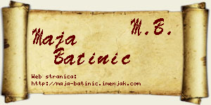 Maja Batinić vizit kartica